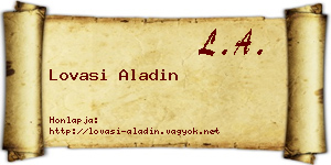 Lovasi Aladin névjegykártya